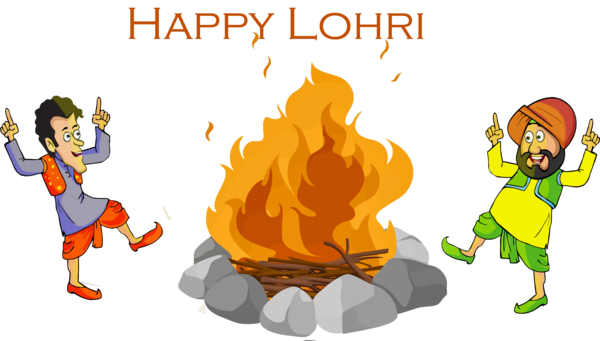 Transparent Lohri Cartoon Sharing for Happy Lohri for Lohri