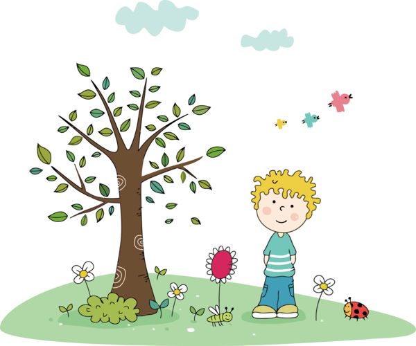 Transparent International Children's Day People in nature Tree Cartoon for Children's Day for International Childrens Day