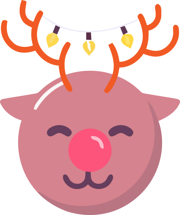 Transparent Christmas Head Pink Cartoon for Reindeer for Christmas
