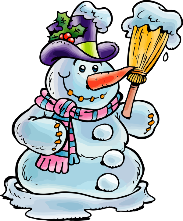 Transparent Christmas Cartoon Pleased for Snowman for Christmas