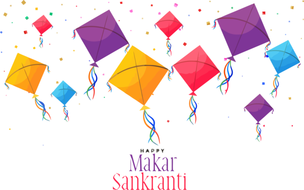 Transparent Makar Sankranti Umbrella Text Line for Happy Makar Sankranti for Makar Sankranti