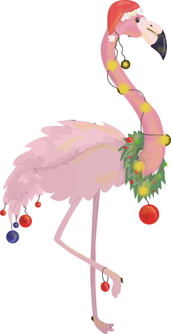 Transparent Christmas Greater flamingo Bird Pink for Christmas Ornament for Christmas
