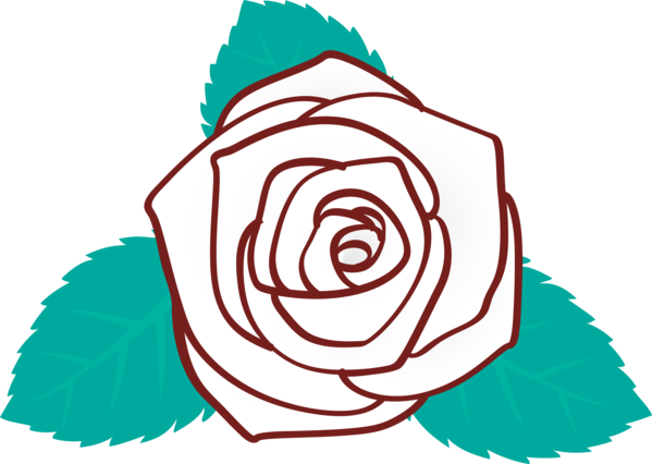 Transparent Valentine's Day Line art Rose Leaf for Rose for Valentines Day