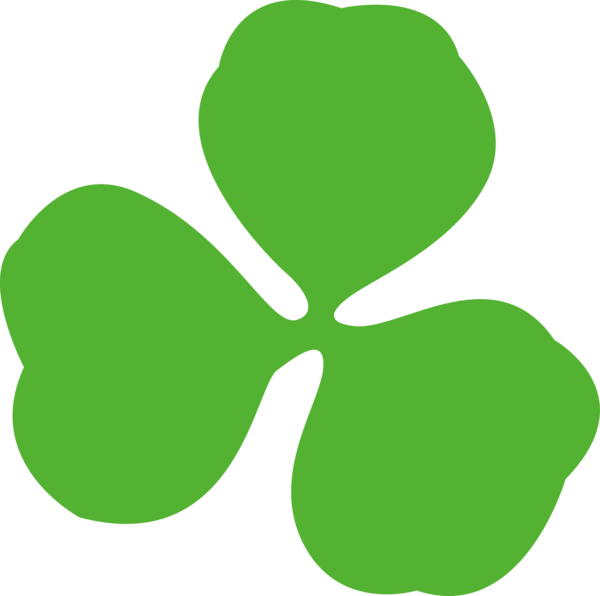 Transparent St Patrick's Day Green Leaf Symbol for Shamrock for St Patricks Day