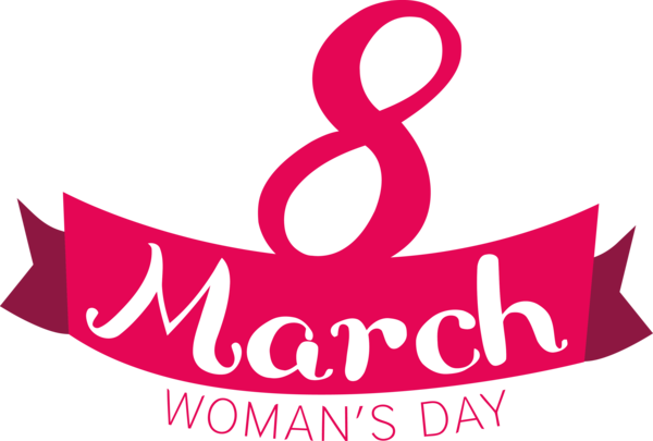 Transparent International Women's Day Text Pink Logo for Women's Day for International Womens Day