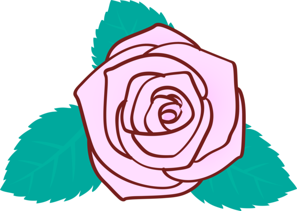 Transparent Valentine's Day Leaf Rose Line art for Rose for Valentines Day