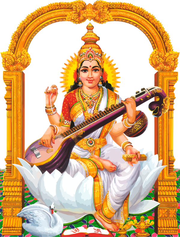 Transparent Vasant Panchami Veena Saraswati veena String instrument for Happy Vasant Panchami for Vasant Panchami