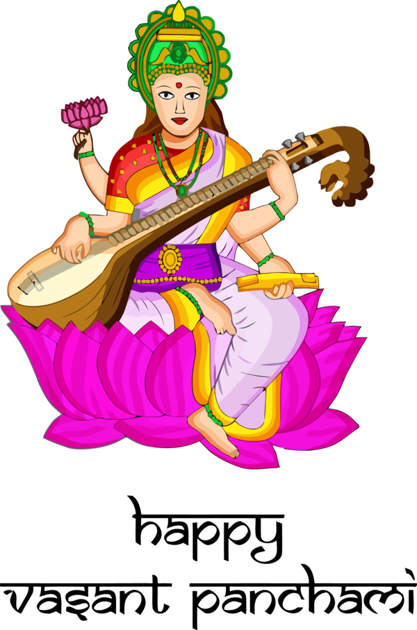 Transparent Vasant Panchami Musical instrument Indian musical instruments Veena for Happy Vasant Panchami for Vasant Panchami