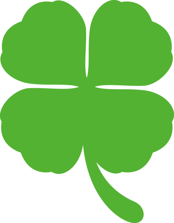 Transparent St Patrick's Day Green Leaf Plant for Four Leaf Clover for St Patricks Day