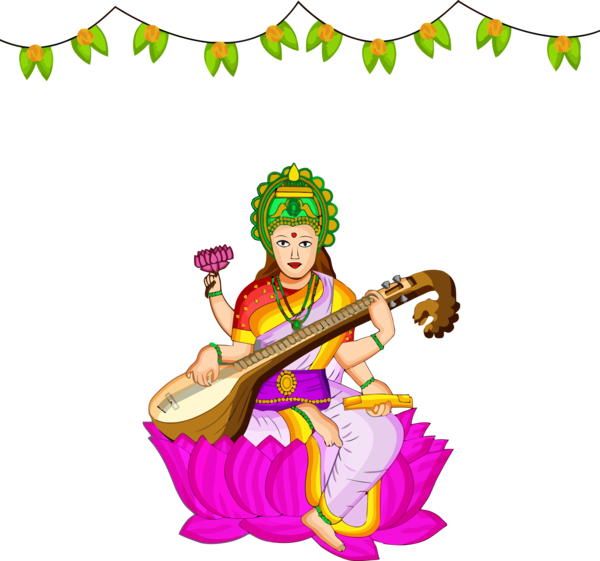 Transparent Vasant Panchami Musical instrument Indian musical instruments Plucked string instruments for Happy Vasant Panchami for Vasant Panchami