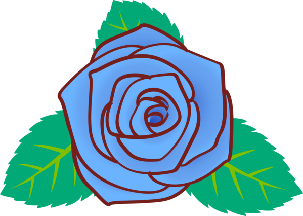 Transparent Valentine's Day Blue rose Leaf Line art for Rose for Valentines Day