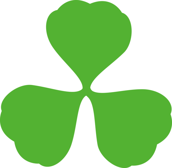 Transparent St Patrick's Day Green Leaf Symbol for Shamrock for St Patricks Day