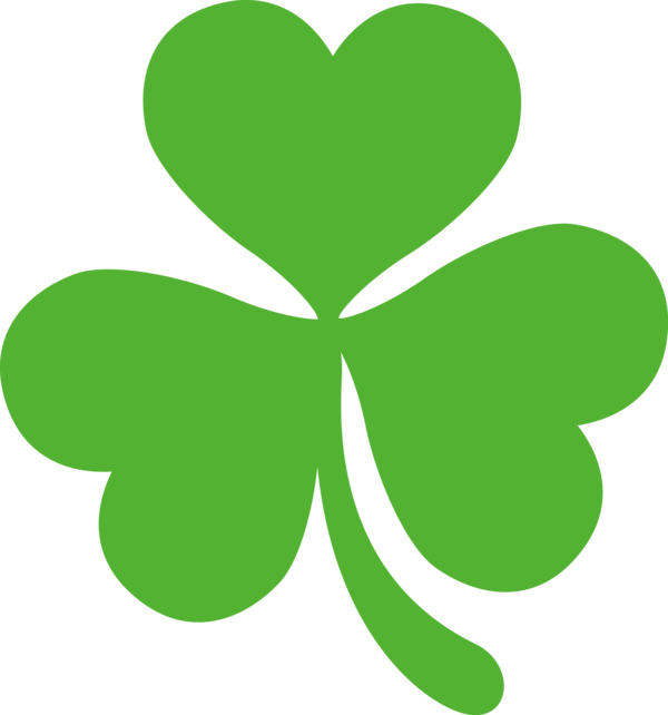 Transparent St Patrick's Day Green Leaf Symbol for Shamrock for St Patricks Day