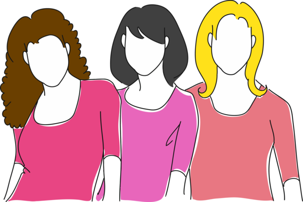 Transparent International Women's Day Cartoon Pink Fun for Women's Day for International Womens Day