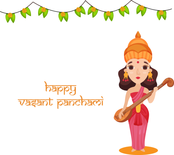 Transparent Vasant Panchami Cartoon for Happy Vasant Panchami for Vasant Panchami