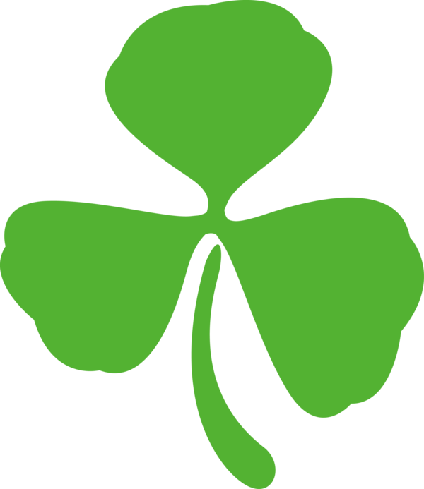 Transparent St Patrick's Day Green Leaf Symbol for Shamrock for St Patricks Day