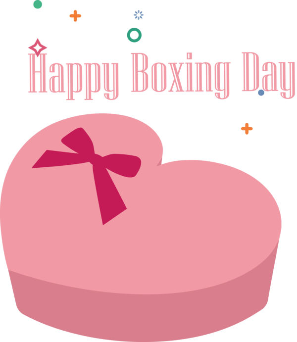 Transparent Boxing Day Pink Heart Font for Happy Boxing Day for Boxing Day