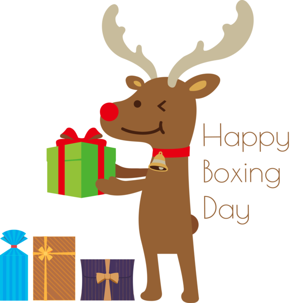 Transparent Boxing Day Deer Moose Reindeer for Happy Boxing Day for Boxing Day