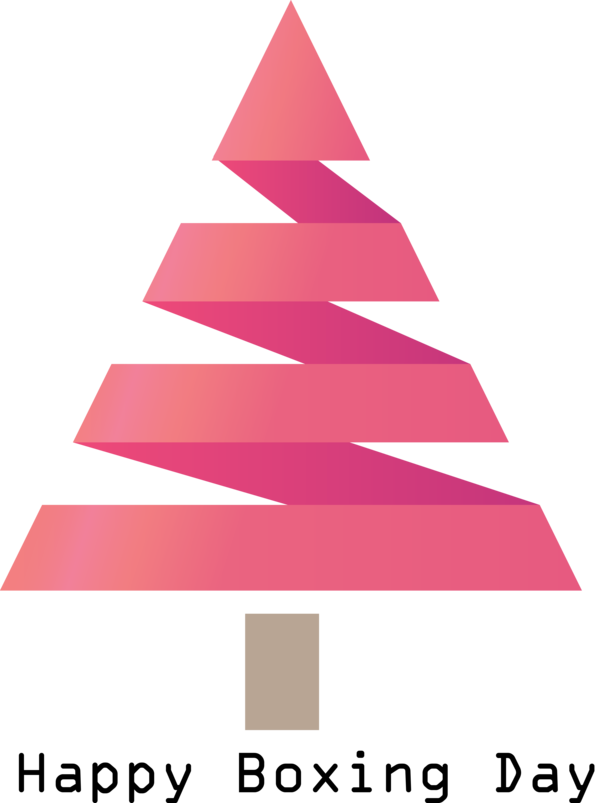 Transparent Boxing Day Christmas tree Pink Line for Happy Boxing Day for Boxing Day