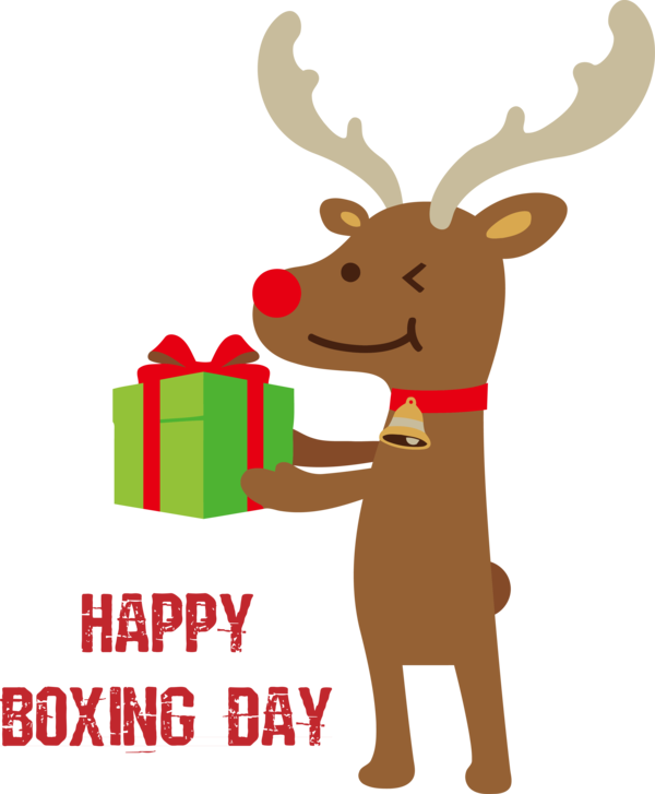 Transparent Boxing Day Reindeer Deer Moose for Happy Boxing Day for Boxing Day