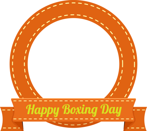 Transparent Boxing Day Orange Font Circle for Happy Boxing Day for Boxing Day