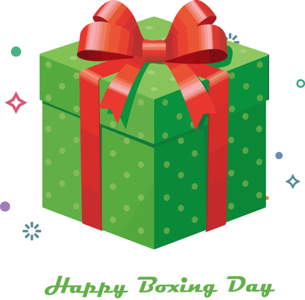 Transparent Boxing Day Green Present Gift wrapping for Happy Boxing Day for Boxing Day
