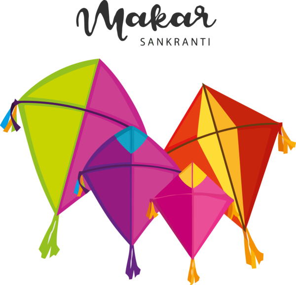 Transparent Makar Sankranti Line Triangle Sport kite for Happy Makar Sankranti for Makar Sankranti