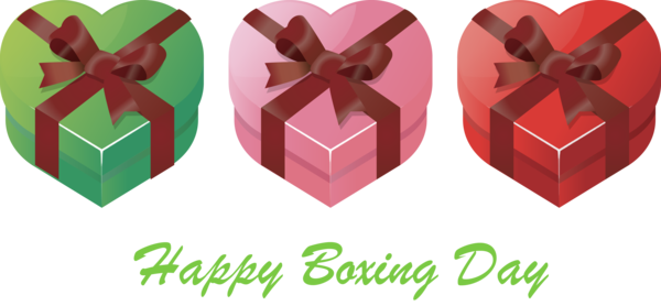 Transparent Boxing Day Heart Ribbon Valentine's day for Happy Boxing Day for Boxing Day