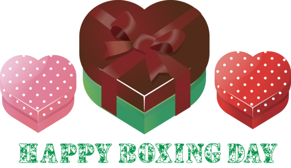 Transparent Boxing Day Heart Valentine's day Love for Happy Boxing Day for Boxing Day