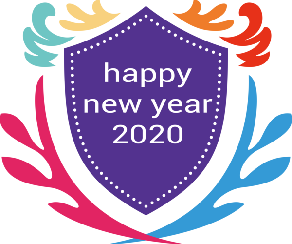 Transparent New Year Logo Font for Happy New Year 2020 for New Year