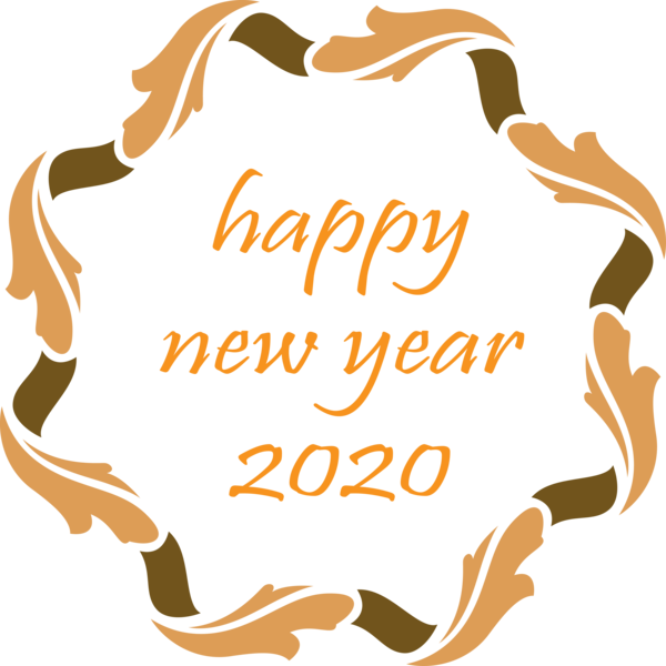 Transparent New Year Font Label for Happy New Year 2020 for New Year