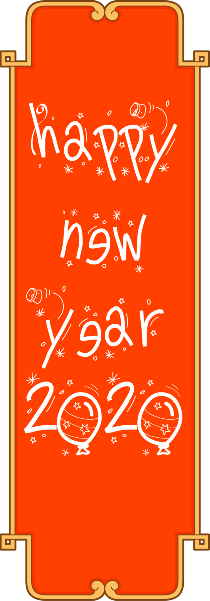 Transparent New Year Text Font for Happy New Year 2020 for New Year