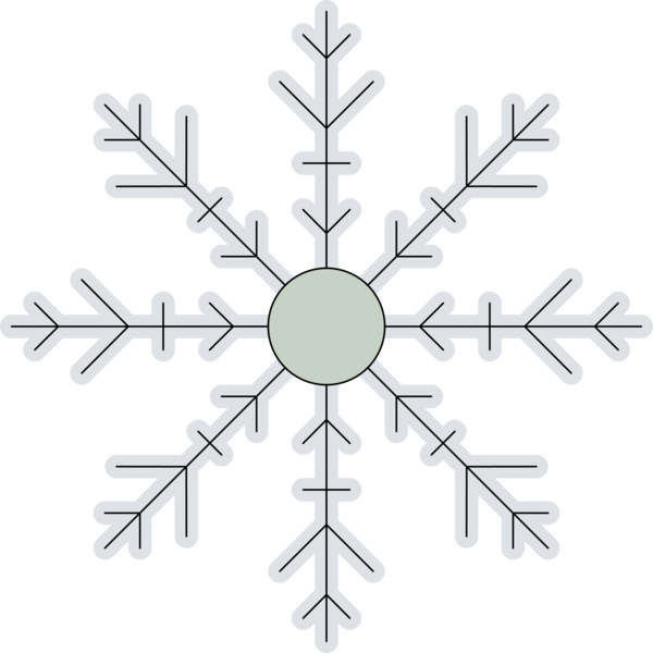 Transparent Christmas Line Snowflake Symmetry for Snowflake for Christmas