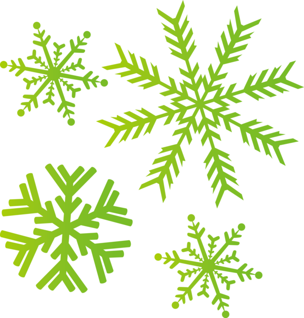 Transparent Christmas Green Leaf Plant for Snowflake for Christmas