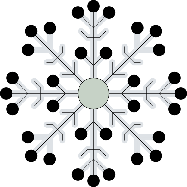 Transparent Christmas Line Pattern Design for Snowflake for Christmas