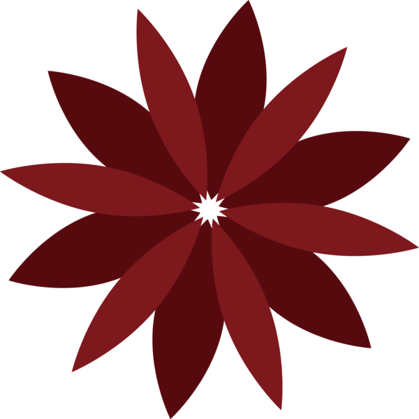 Transparent Christmas Red Petal Flower for Snowflake for Christmas