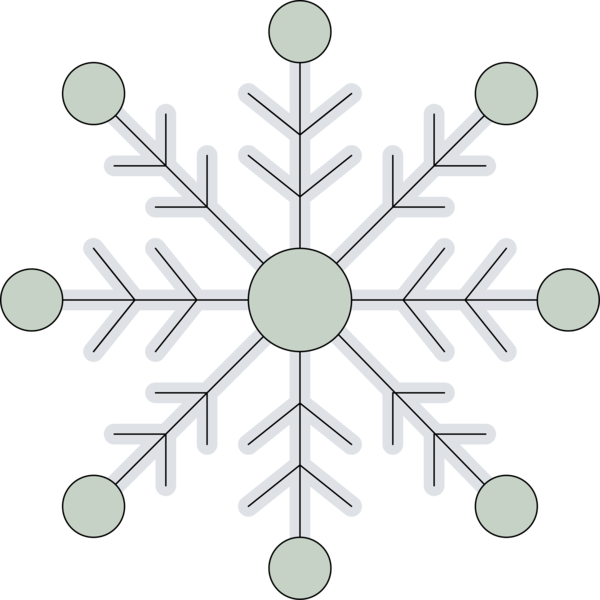 Transparent Christmas Line Circle Diagram for Snowflake for Christmas