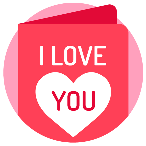 Transparent Valentine's Day Red Pink Text for Valentine Heart for Valentines Day