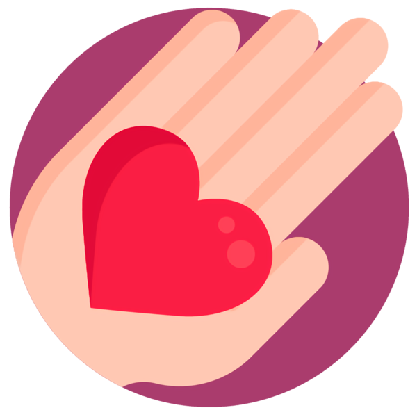 Transparent Valentine's Day Heart Pink Hand for Valentine Heart for Valentines Day