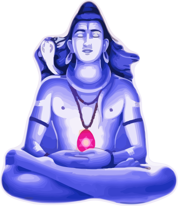 Transparent Maha Shivaratri Meditation Sitting Electric blue for Happy Maha Shivaratri for Maha Shivaratri
