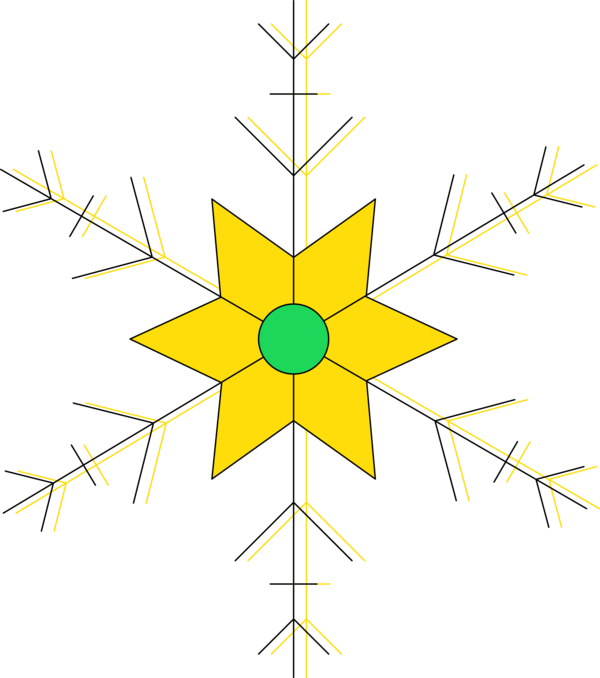 Transparent Christmas Line Symmetry Diagram for Snowflake for Christmas