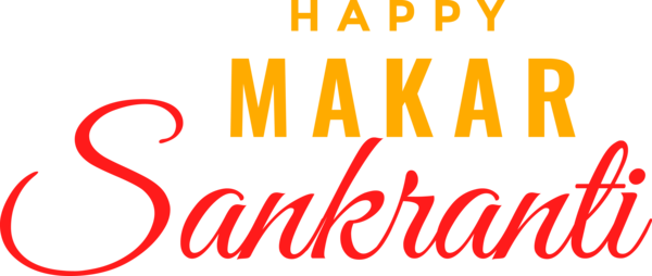 Transparent Makar Sankranti Text Font Logo for Happy Makar Sankranti for Makar Sankranti