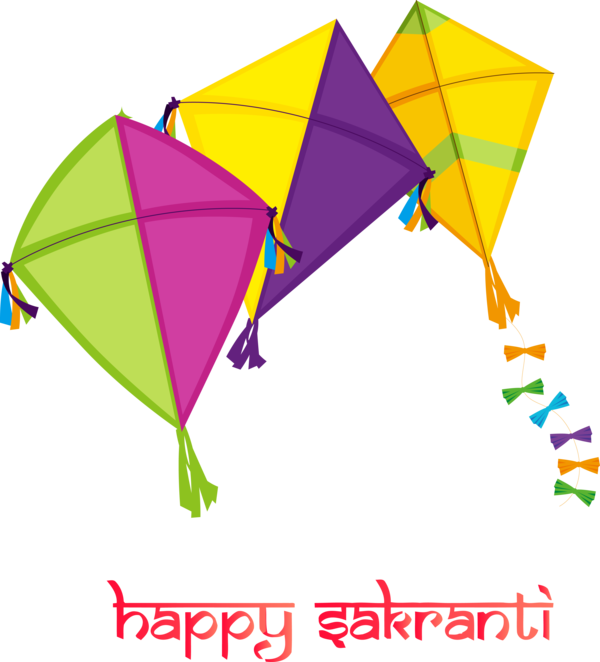 Transparent Makar Sankranti Line Kite Triangle for Happy Makar Sankranti for Makar Sankranti