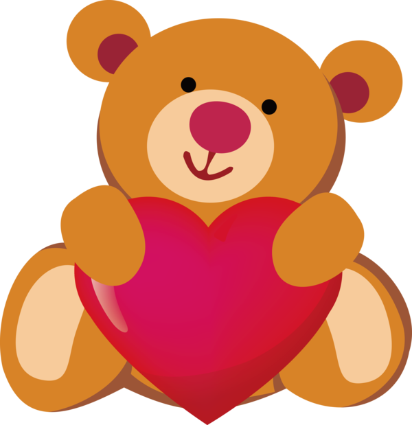 Transparent Valentine's Day Teddy bear Cartoon Pink for Teddy Bear for Valentines Day