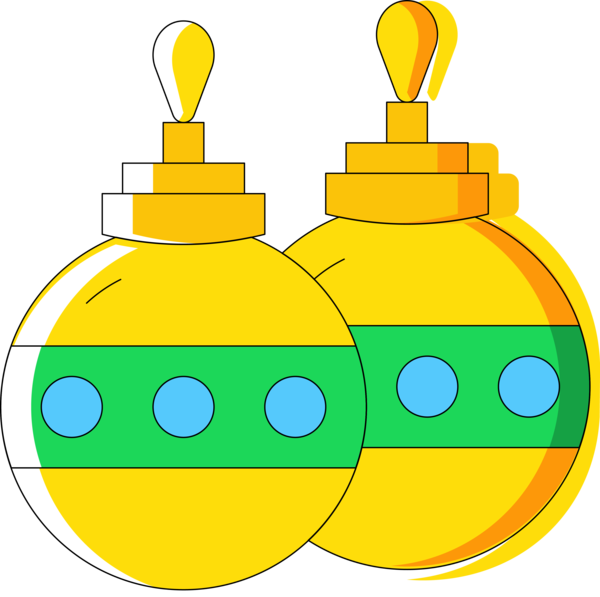 Transparent Christmas Yellow Green Smile for Christmas Bulbs for Christmas