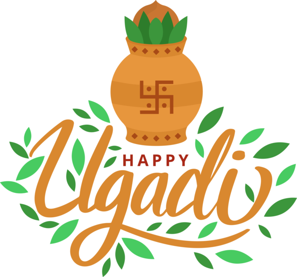 Transparent Ugadi Leaf Logo Plant for Happy Ugadi for Ugadi