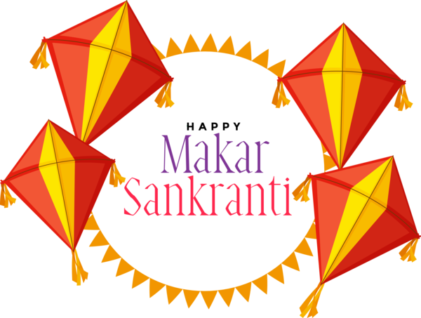 Transparent Makar Sankranti Yellow Line Logo for Happy Makar Sankranti for Makar Sankranti