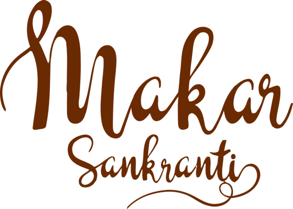 Transparent Makar Sankranti Font Text Calligraphy for Happy Makar Sankranti for Makar Sankranti