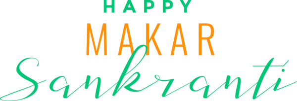 Transparent Makar Sankranti Green Text Font for Happy Makar Sankranti for Makar Sankranti
