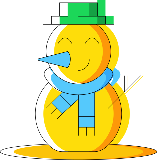 Transparent Christmas Facial expression Cartoon Yellow for Snowman for Christmas